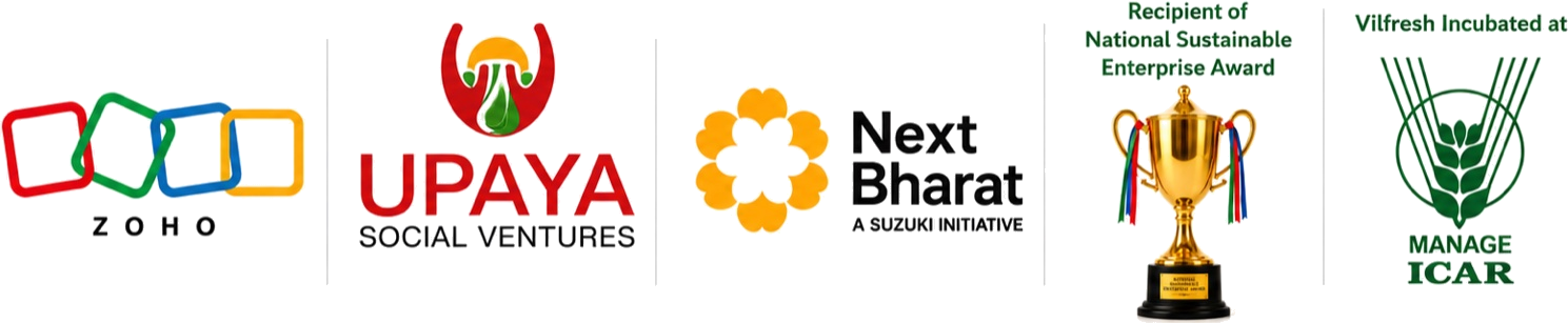 VilFresh is backed by Zoho, Upaya Social Ventures, Next Bharat, National Sustainable Enterprise Award, and incubated at ICAR