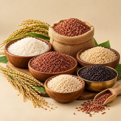 VilFresh white and red rice varieties