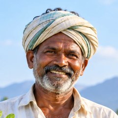 A VilFresh partner farmer holding freshly harvested groundnut plants