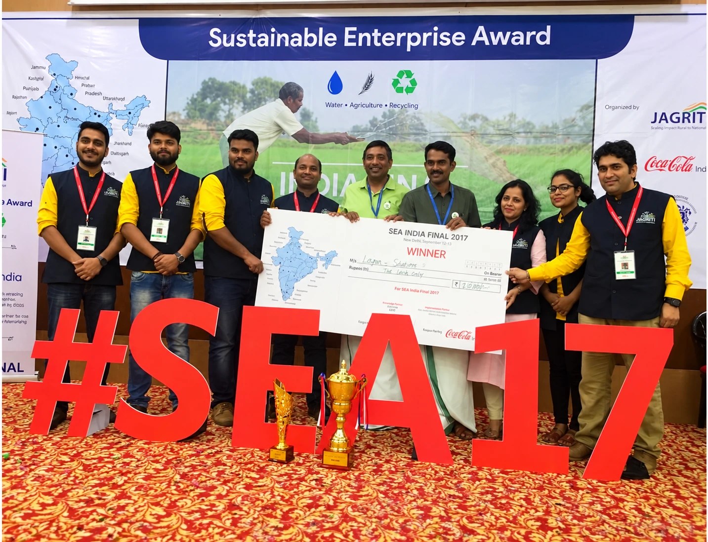 VilFresh team receiving the Sustainable Enterprise Award